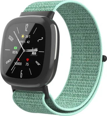 Produktbild von Strap-it Fitbit Versa 4 Nylon Armband (Minze)
