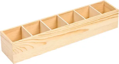 Produktbild von Aufbewahrungskoffer für Pinsel, glatte Kanten, gratfrei, großes Fassungsvermögen, mehrere Fächer, rechteckige Aufbewahrungsbox aus Holz