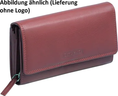 Produktbild von Damenlangbörse Leder mit Klappe, Reißverschlusskleingeldfach, rot