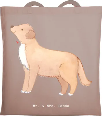 Produktbild von Mr. & Mrs. Panda Tote Bag Nova Scotia Duck Lebensretter - Braun Pastell - Geschenk, Laptoptasche, Einkaufstasche, Retriever, Beutel, umhängebeutel, Tasche, Tolling