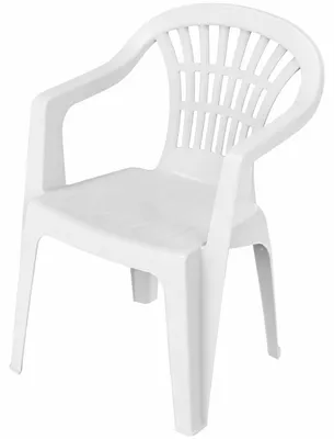 Produktbild von Stapelstuhl Lyra Weiß Gartenstuhl Kunststoff Terrassenstuhl bis 100 kg