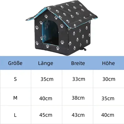Obrázek produktu pro Venkovní kočičí domek, zimní, vodotěsný a teplý, skládací přístřešek pro kočky