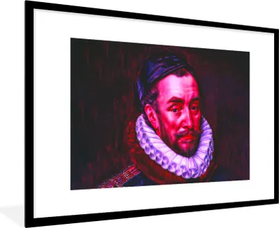 Produktbild von MuchoWow® Gerahmtes Poster Wilhelm von Oranien - Adriaen Thomasz - Rot 90x60 cm - Poster mit Schwarzem Bilderrahmen Wandposter Rahmen Foto Bilder - Wanddekoration - Fotos
