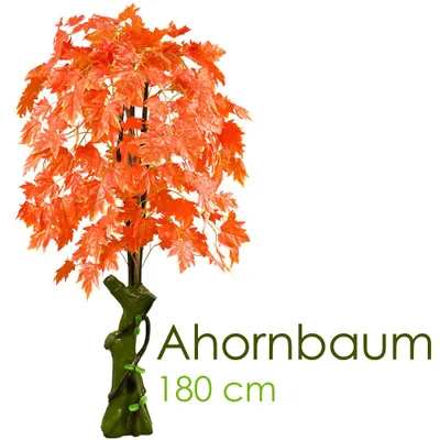 Immagine prodotto di Acero Pianta Albero Artificiale Plastica 180cm Foglie Rosse Decovego
