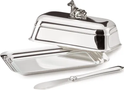 Produktbild von EDZARD Butterdose Kuh m Messer 8x13 cm