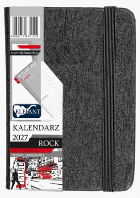 Obrázek produktu pro Kalendář Rock 2027, formát A7, týdenní, barva: grafitová