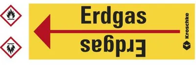 Produktbild von Dreifke® Rohrleitungsband Erdgas, praxisbewährt, ab Ø 10mm, gelb/schwarz, 33m...