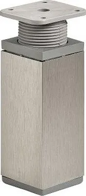 Produktbild von Hettich Möbelfuß 4,0 x 10 - 11,5 cm Edelstahl-Optik - 1 Stück