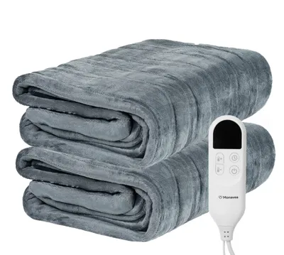 Obrázok produktu pre Elektrická vyhrievaná deka MONAVEA 180×130 cm super mäkká | vyhrievaná deka, príjemná deka, 9 úrovní vyhrievania, časovač 1-12 h, možnosť prania
