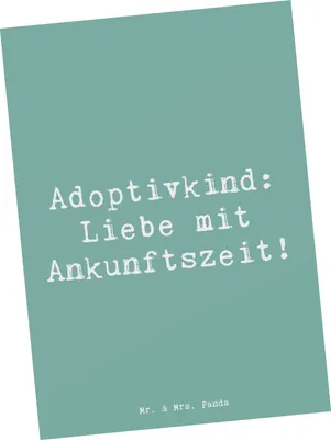 Produktbild von Mr. & Mrs. Panda Ansichtskarte Spruch Adoptivkind Liebe - Meeresbrise - Geschenk, Familie, einzigartige Designs, Freude, Kunstkarten, Grußkarte, Fotokarte, Postkarten
