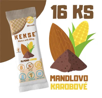 Obrázek produktu pro KEKSE Mandlově karobové oplatky 16 ks