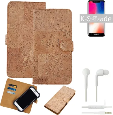 Produktbild von K-S-Trade Hülle kompatibel mit Huawei Nova 4 + in ear Kopfhörer Kork Handyhülle Cover  Schutzhülle TPU Case Bumper in Hellbraun, (1x)