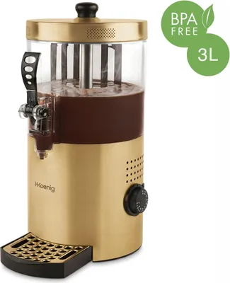 Image de Distributeur de Chocolat Chaud H.Koenig SHK804, 1200 W, 3L, Doré