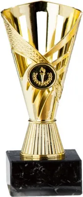 Produktbild von Pokal gold aus Kunststoff mit Marmorsockel Pokalgröße - 20 cm