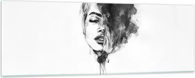 Produktbild von Bilder auf glas - Einteilig - Frau Gesicht Abstraktion - 90x30cm - Glasbilder - Wandbilder - Bilder - zum Aufhängen bereit - Wanddekoration aus Glas - Glas Bilder - Wandbild auf Glas - GAB90x30-4934