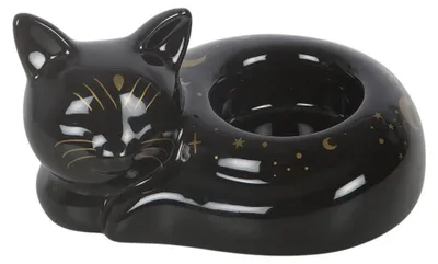 Produktbild von Something Different - Katze, Teelichthalter SD11090 (Einheitsgröße) (Schwarz)