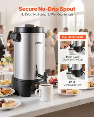 Image de Distributeur de café professionnel, capacité de 42 tasses (6,3 litres), avec robinet anti-goutte, machine à café rapide de 1190W, contrôle automatique de la température, idéal pour les événements, les fêtes, les églises et les restaurants