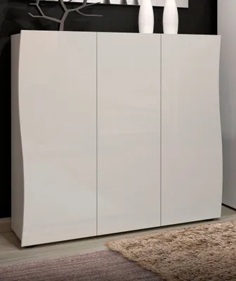 Produktbild von Schuhschrank >KISS< in weiß, Holzwerkstoff - 126,8x115x34cm (BxHxT)