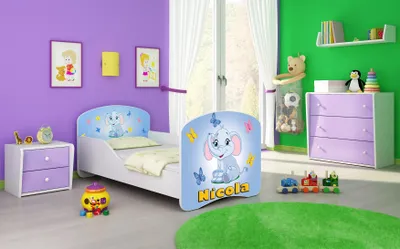 Obrázek produktu pro ACMA I postel pro mladé Dětská postel junior kompletní sada s roštem a matrací bílá 26 slon 180x80