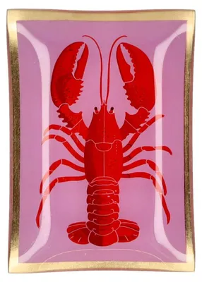 Immagine prodotto di Gift Company Glasteller Love Plates M, Hummer, Dekoteller, Ablage, Glas, Rosa / Rot, 10 x 14.2 cm, 1213404012