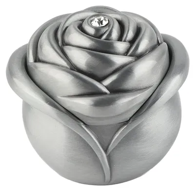 Produktbild von Eheringbox aus Zinklegierung mit Rosenblütenmuster, Schmuckaufbewahrungsbox, Geschenkidee