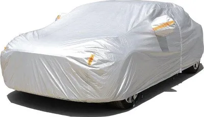 Image de Housse de voiture 6 couches, imperméable, taille standard, pour garage complet, protection contre la pluie, le soleil et la poussière, usage intérieur et extérieur, universelle, 46-49 cm, argent