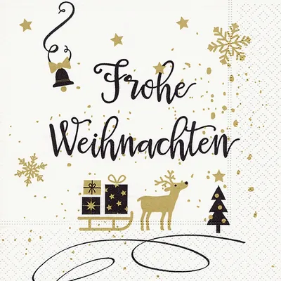 Produktbild von PAPER+DESIGN 600258 Paper+Design Weihnachts Lunchservietten "Frohe Weihnachten" - 33 x 33 cm
