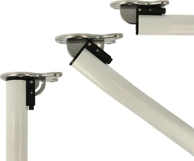 Produktbild von Abklappbares Tischbein 710mm Weiß d:50mm Möbelfuß Tischfuß aus Metall