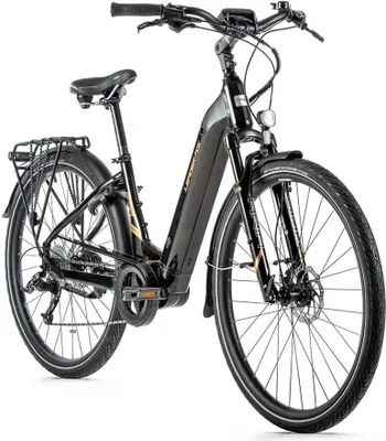 Produktbild von Kopie von 28 Zoll Leaderfox Saga Elektro Fahrrad Pedelec Samsung Mittelmotor Schwarz Gold #1