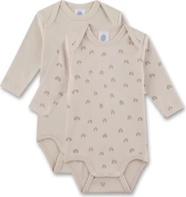 Produktbild von Sanetta Baby-Body  langarm (Doppelpack) beige Regenbogen 80