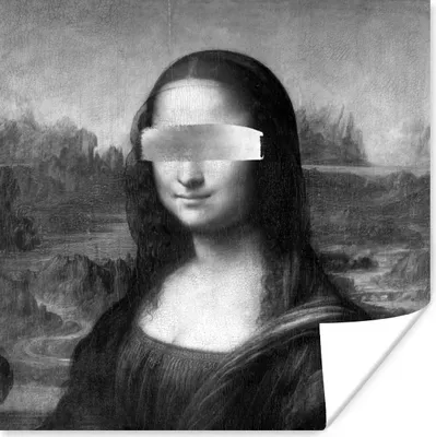 Produktbild von MuchoWow® Poster Mona Lisa - Leonardo da Vinci - Schwarz - Weiß 100x100 cm - Babyzimmer