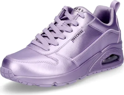 A single purple Skechers sneaker is shown from a side-angle on a white background.