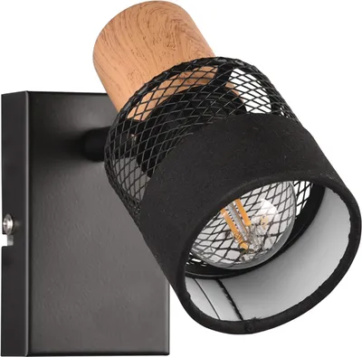 Produktbild von Trio Spot Nandini E14 schwarz, Metall, Holz