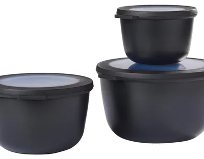 Imagen del producto de MEPAL 106231041100 MEPAL Frischhaltedosen-Set Cirqula 8,5/10,0/11,5 cm hoch nordic black 0,5/1,0/2,0 l, 1 Set