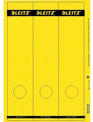 Produktbild von Leitz PC-beschriftbare Rückenschilder für Leitz Qualitäts-Ordner 180°, Standard- und Hartpappe-Ordner, Gelb, Rechteck, Ring binder, Papier