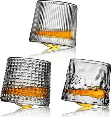 Zdjęcie produktu dla Zestaw 3 ręcznie dmuchanych kryształowych szklanek do whisky Webao Premium 160 ml