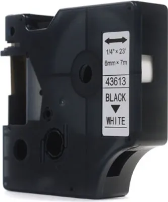 Produktbild von JetWorld Ersatzband Dymo D1, Schwarz auf Weiß, 6 mm x 7 m, LM100, LM100+, LM200, LM300, LM400, LM420P, LM350, LM350D, LM360D, LM450D, LM260P, LM120P, LM500TS, LM160, LM210D, LM280, LM150, LM220 (43613) (S0720780)