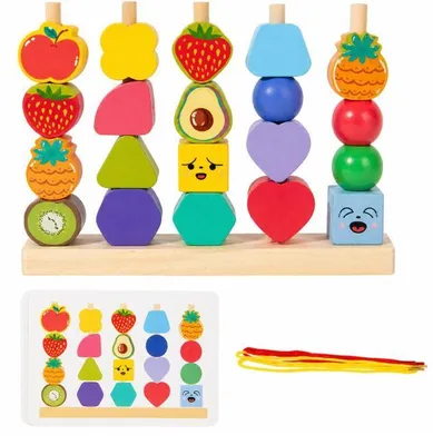 Produktbild von BOECKIE Montessori Obstspiel Holz – Farben & Formen Lernspielzeug