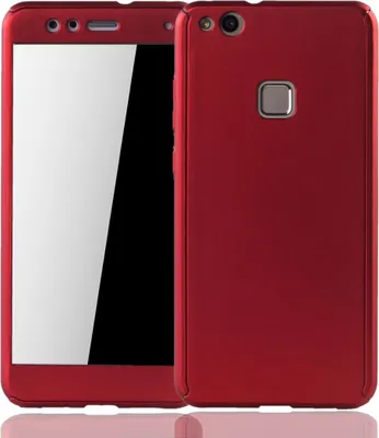 Produktbild von Handyhülle Schutzhülle für Huawei P10 Lite Full Case Cover Displayschutz 360 Rot