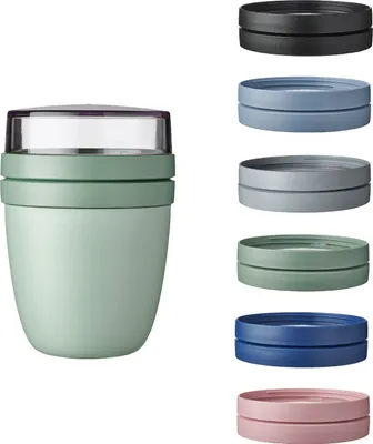 Produktbild von Mepal | Lunchpot Vario Ellipse | erstelle dir deinen Lunchpot wie er dir gefällt | Praktischer Müslibecher | Geeignet für Tiefkühler, Mikrowelle & Spülmachine | Nordic Sage