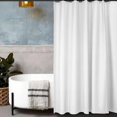 Produktbild von LIONMOOD Duschvorhang - Badewannen Vorhang inkl. Haken - PEVA - 180x200cm - Farbe-Weiß
