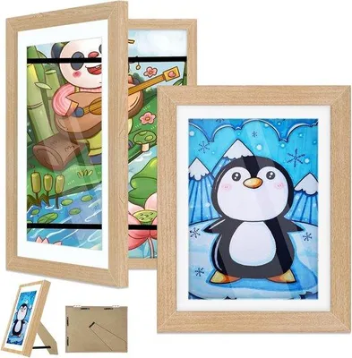 Produktbild von Famanu Fotoliste für Kinderzeichnungen, A4, klappbar, Holzfarbe