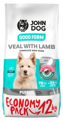 Zdjęcie produktu dla John Dog Good Form Sucha Karma Dla Szczeniąt Cielęcina Z Jagnięciną 12kg