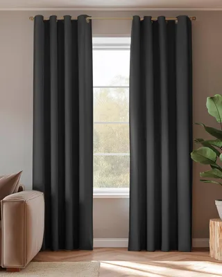 Produktbild von Fertigvorhang HOOMstyle - Blickdicht - Vorhang mit Ösen - 140x270 cm - Schwarz
