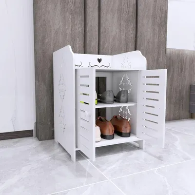 Image de Armoire à chaussures peu encombrante 53 x 40 x 35 cm PP blanc