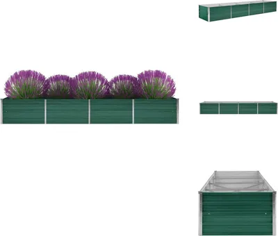 Produktbild von vidaXL Garten-Hochbeet Verzinkter Stahl 320x80x45 cm Grün -  Blumentöpfe & Pflanzgefäße