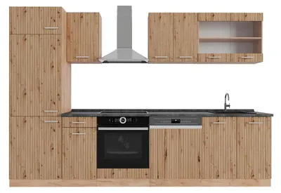 Produktbild von Küchenzeile Vicco R-Line Artisan-Eiche/Goldkraft Eiche 300 cm , AP Anthrazit, Model 48917