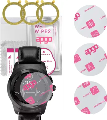 Produktbild von apgo 3 Stück Schutzglas, klar, kompatibel mit MyKronoz ZeTime Premium Smartwatch, Hybrid 8H, Ersatz für Hartglas, Displayschutzglas, Bildschirmschutz, Displayschutz, kratzfest