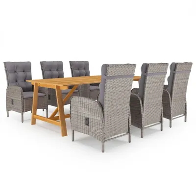 Image de Ensemble à manger de jardin 7 pcs Gris