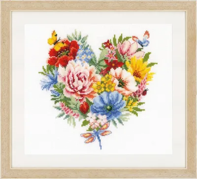 Image de Vervaco Kreuzstichset Blumenherz, Zählmuster